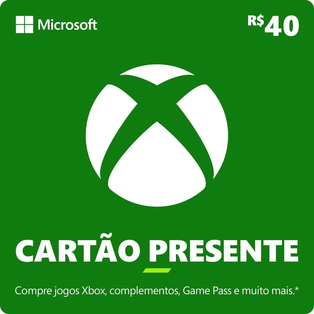 Xbox - Cartão Presente Digital 40 Reais