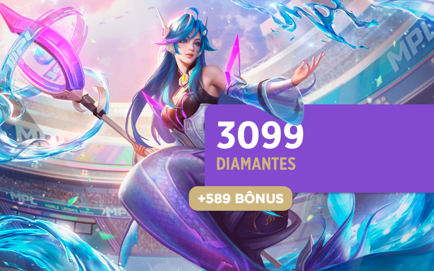 Mobile Legends: Bang Bang - 3.099 Diamantes + 589 Bônus