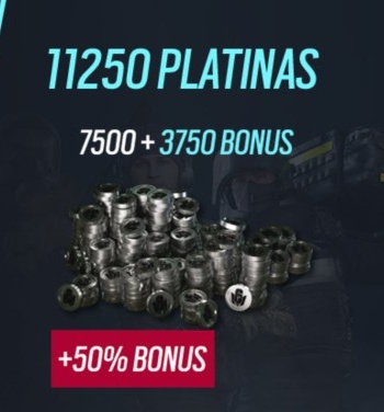 Rainbow Six Mobile - 11250 Platina (7500 + 3750 bônus)