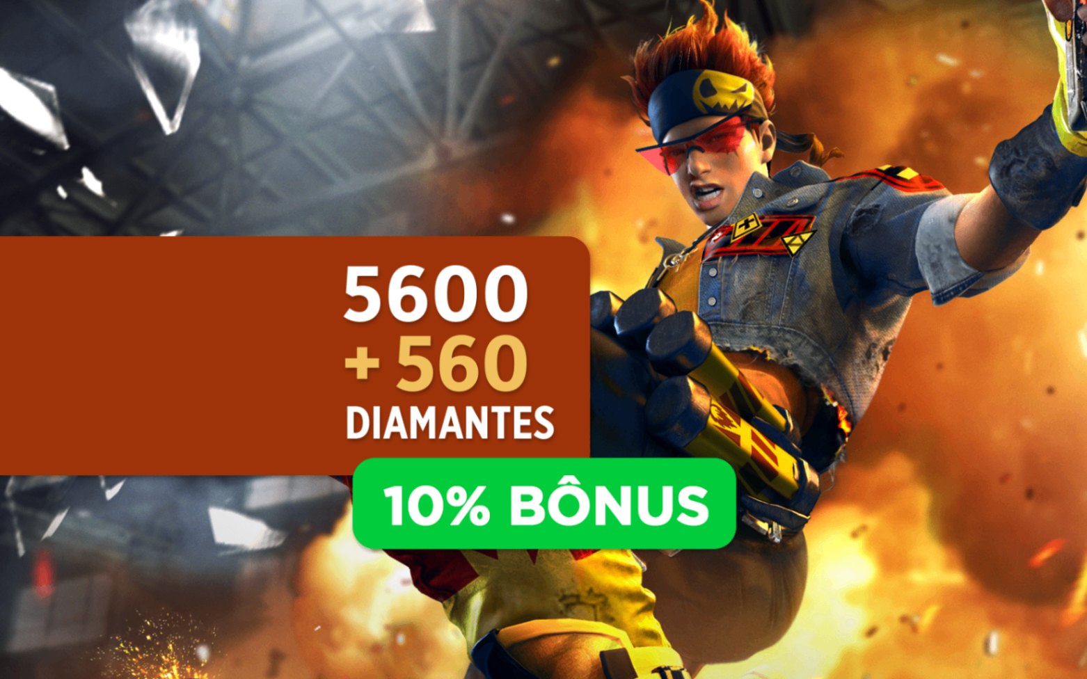 Free Fire - 5600 Diamantes + 10% de Bônus